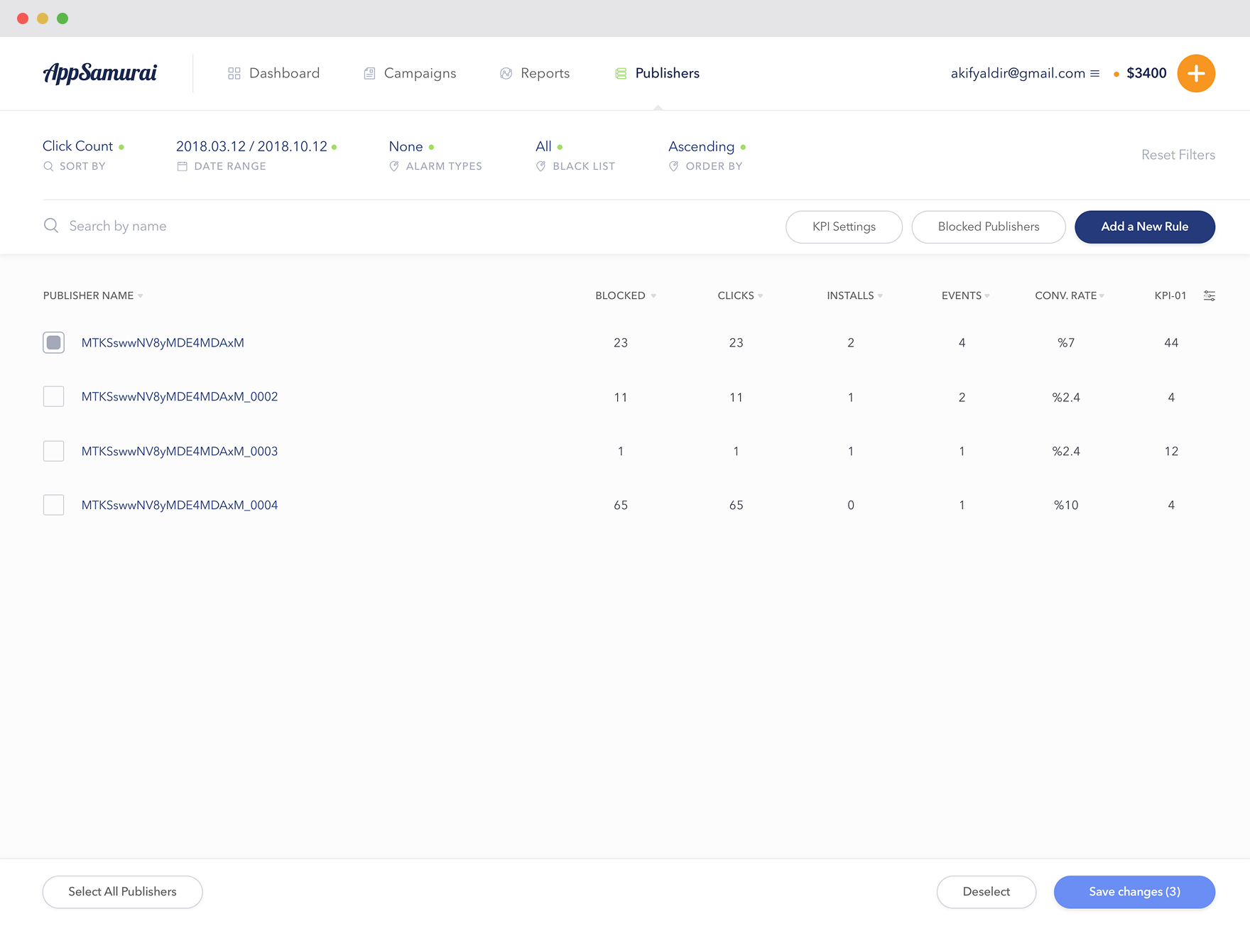 AppSamurai — The product — screen 3