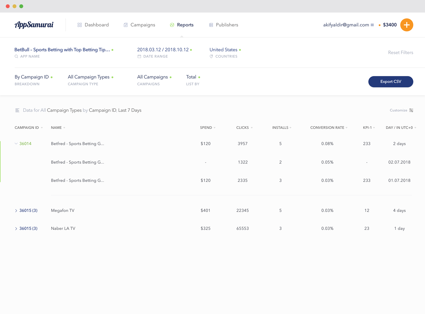 AppSamurai — The product — screen 2