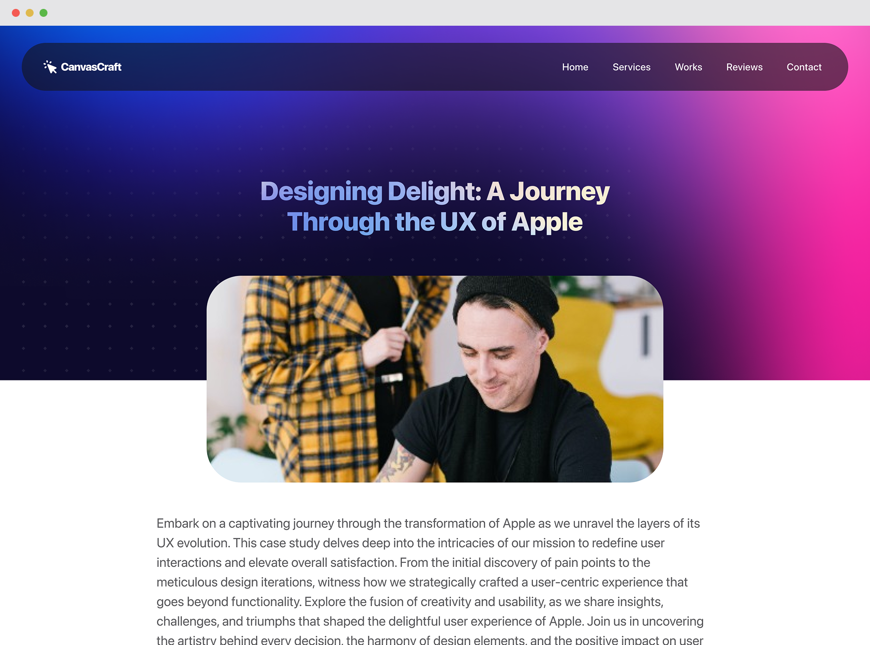 Originframe — CanvasCraft · Creative agency — screen 3