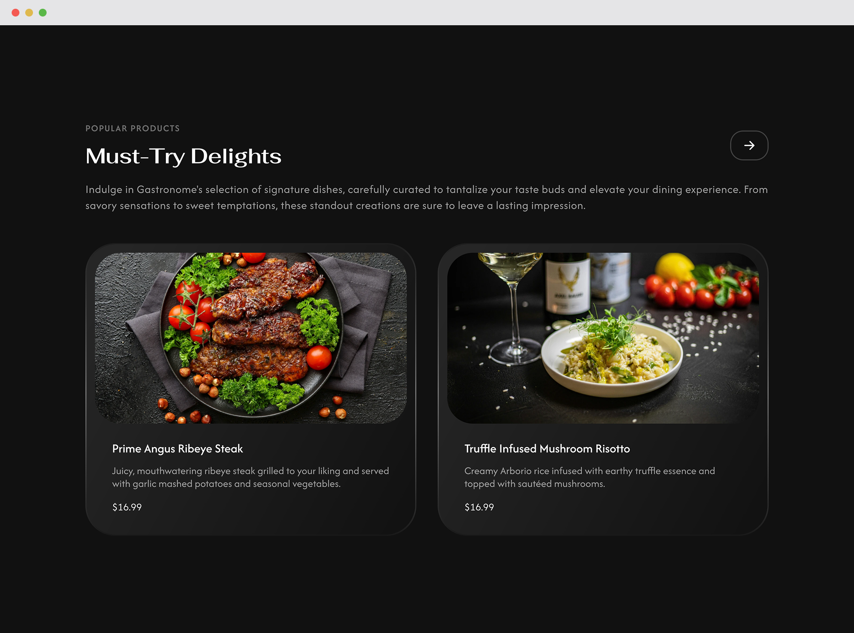 Originframe — Gastronome · Hospitality — screen 2