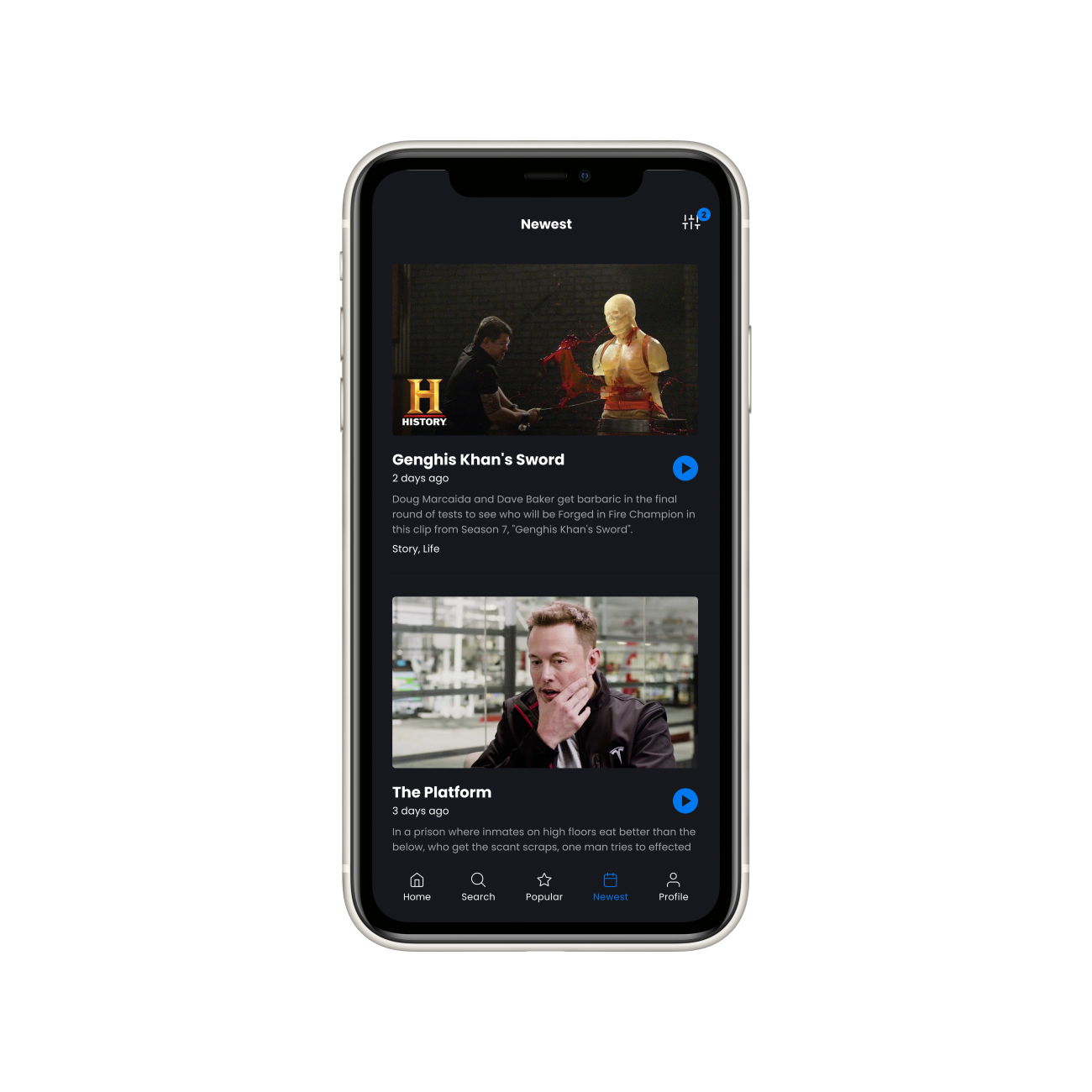 Watchfy — The product — screen 2